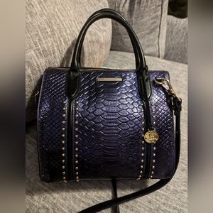 Brahmin Ultraviolet Metallic Purple Studded Small Caroline